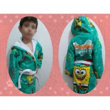 حوله پالتویی بچه گانه چاپی ماهان مدل باب اسفنجی