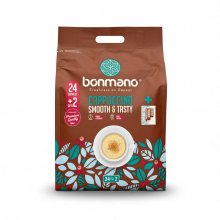 کاپوچینو بونمانو Bonmano مدل Smooth & Tasty بسته ۲۴ عددی + ۲ عدد هدیه پودر کاکائو